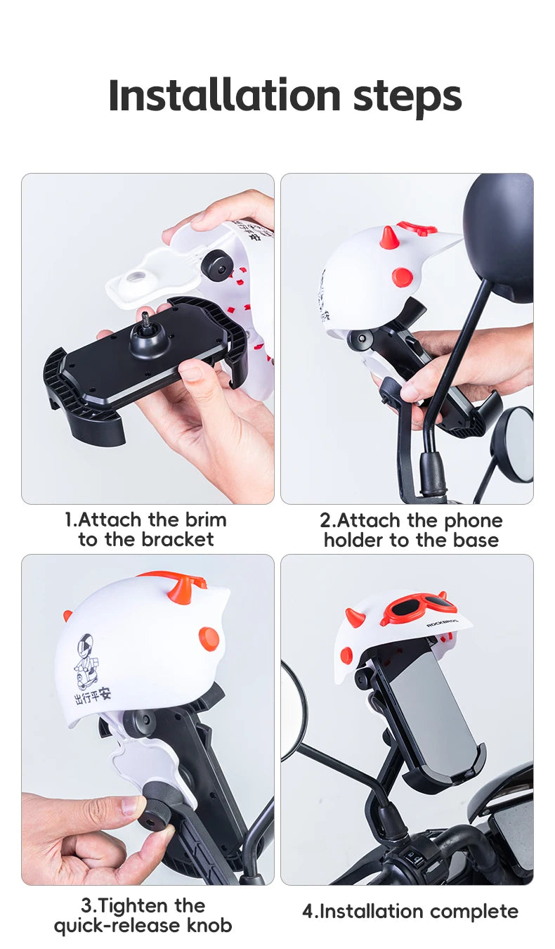 Bike Phone Holder with Rainproof Sun Shade Umbrella Mount