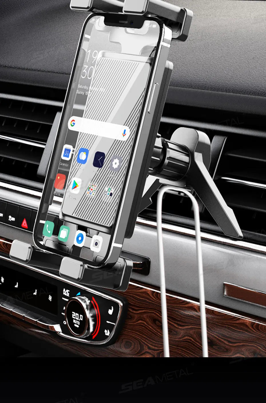 SEAMETAL Car Air Vent Tablet Holder Universal Air Outlet Phone Mount 360 Rotation Stable Phone Holder Universal for 4.7-12.9 in