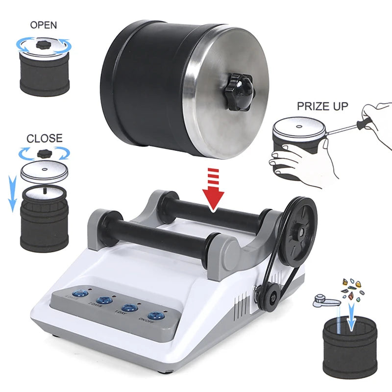 Kit di mola per pietra fai-da-te mola per pietra elettrica giocattolo con pietre grezze lucidatura ghiaia per adulti e ragazzi macchina lucidatrice 220V 110V