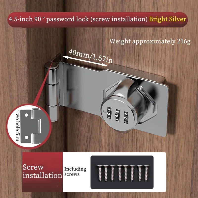 Combination Hasp Lock for Interior Cabinets