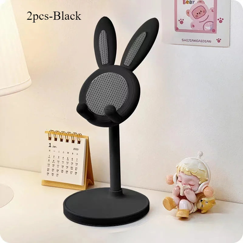 The cute Rabbit mobile phone stand desktop can lift and adjust the desktop phone accessories phone stand phone grip