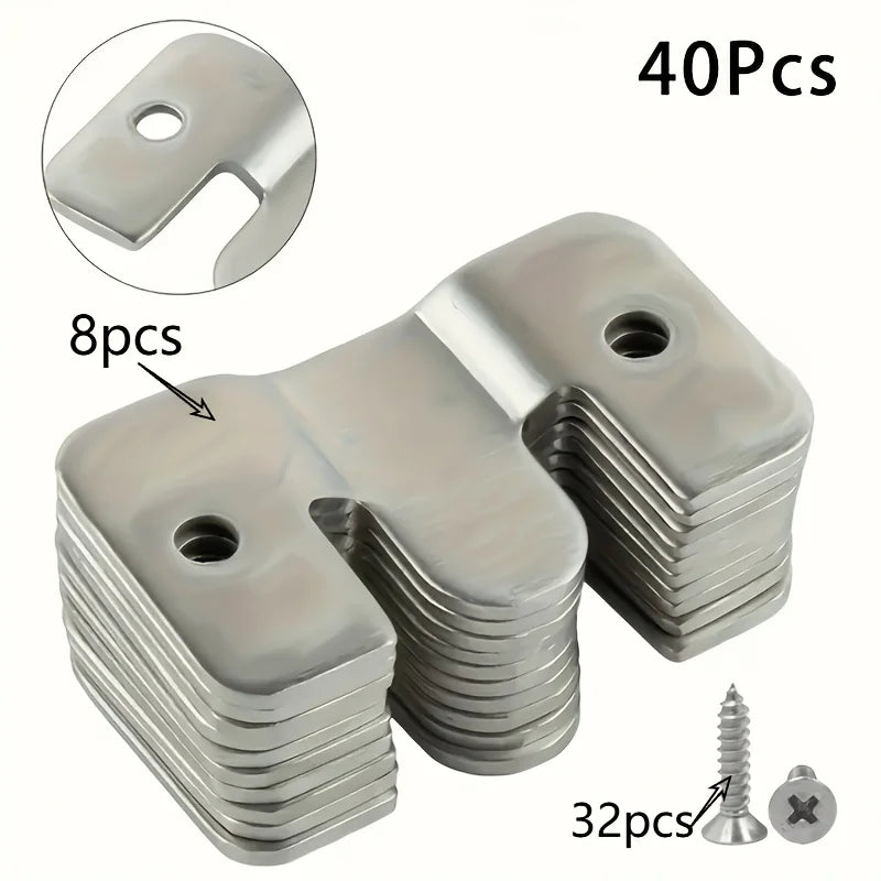 Interlocking Mounting Brackets with Screws, 40 Pieces