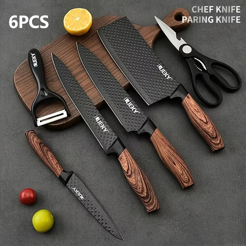 6-Piece Stainless Steel Kitchen Knife Set with Gift Box