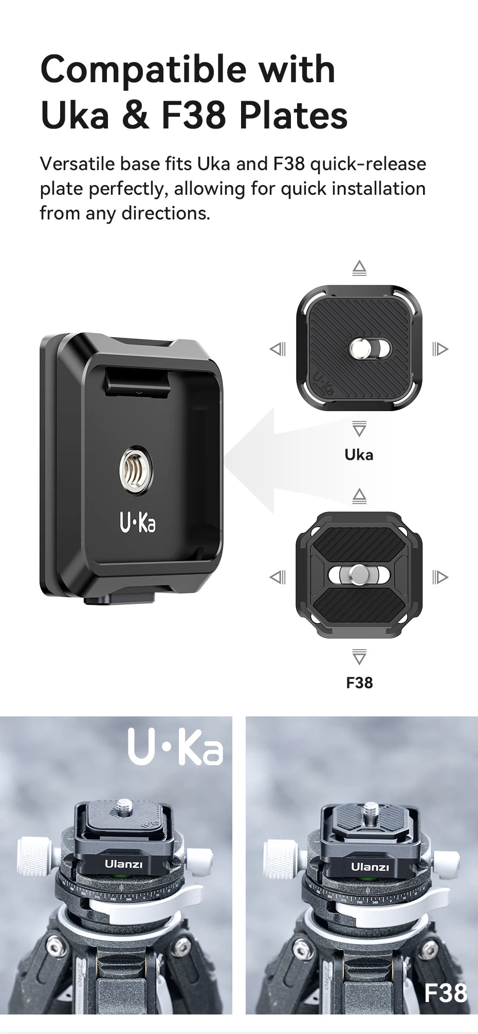 Quick Release Camera Mount Plate & Base Kit for Fast Setup