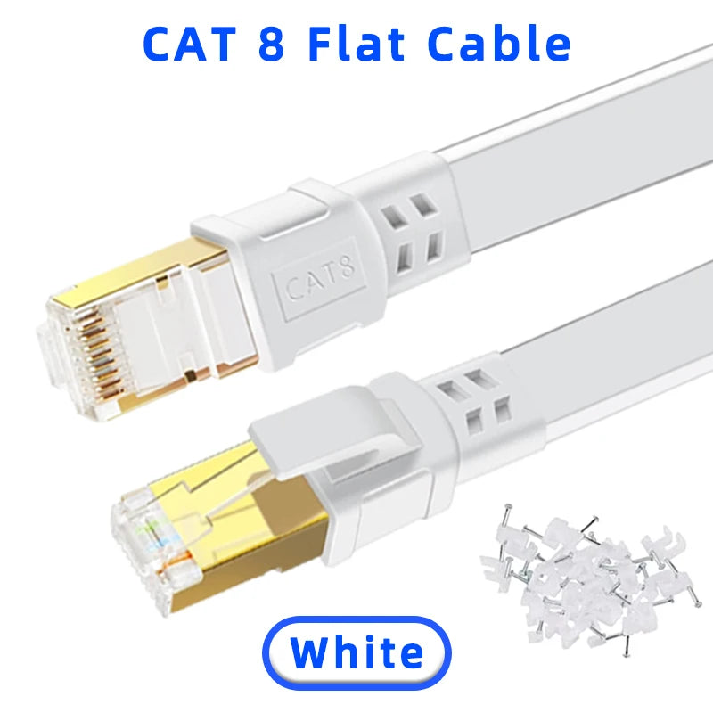Cabo Ethernet RJ45 blindado Cat 8