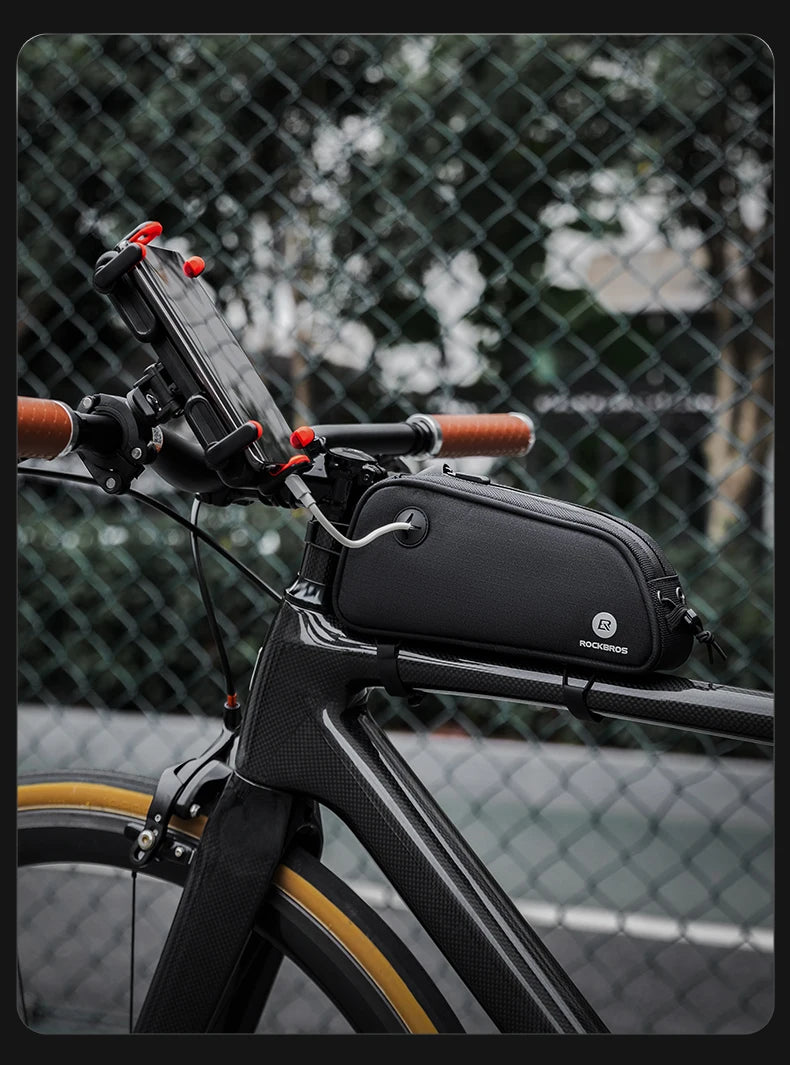 1.3L Bicycle Top Tube Bag with Earphone Port