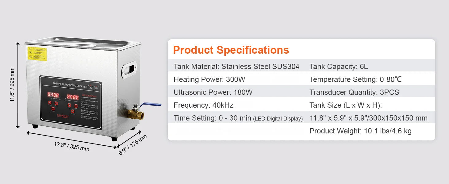 Ultrasonic Cleaner 2L–30L Stainless Steel Deep Cleaning Machine