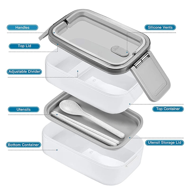 Stacking Lunch Box with Handle, One/Two Layers