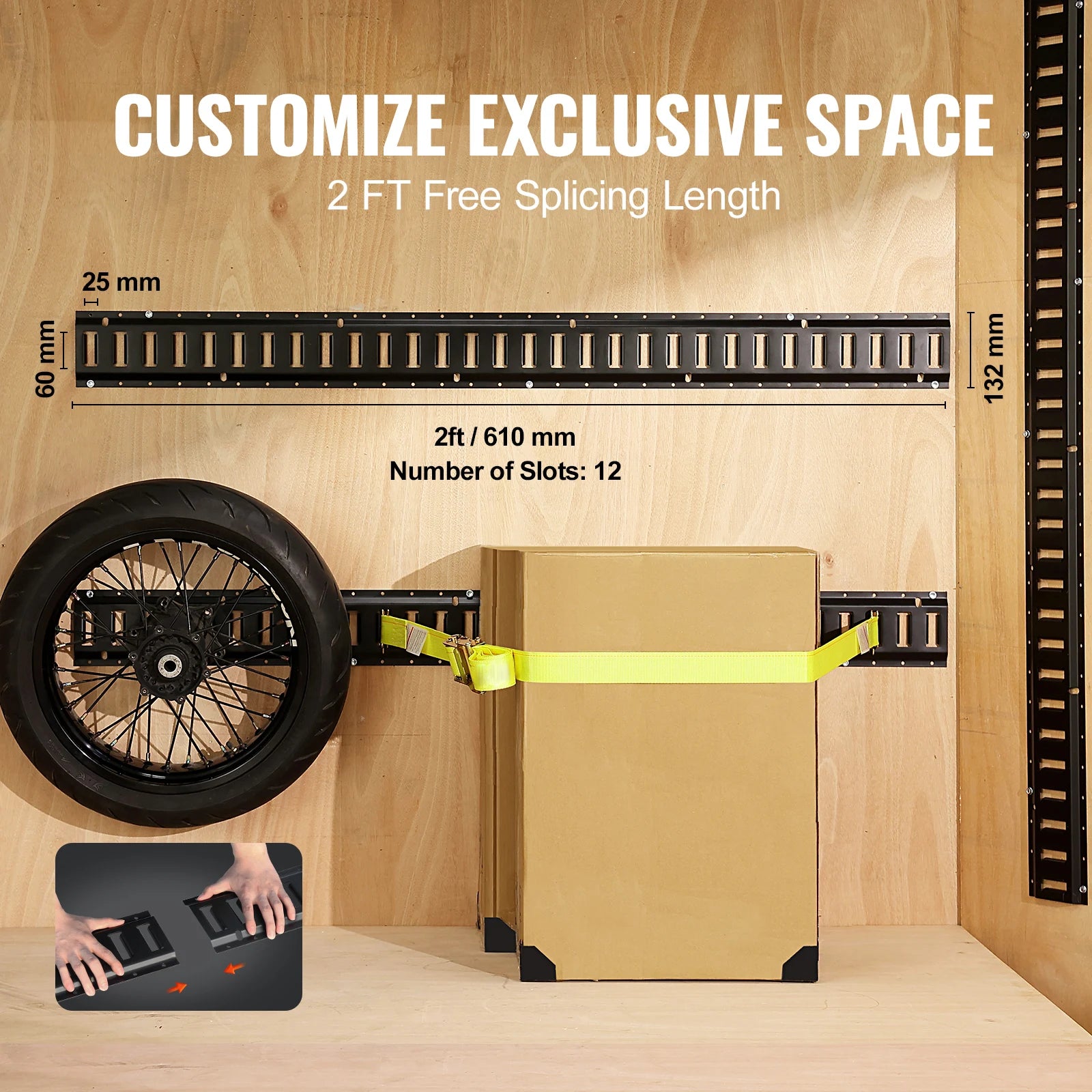 Kit de rails d'arrimage E-Track 4 pièces 2000 lbs de charge pour remorques et garages