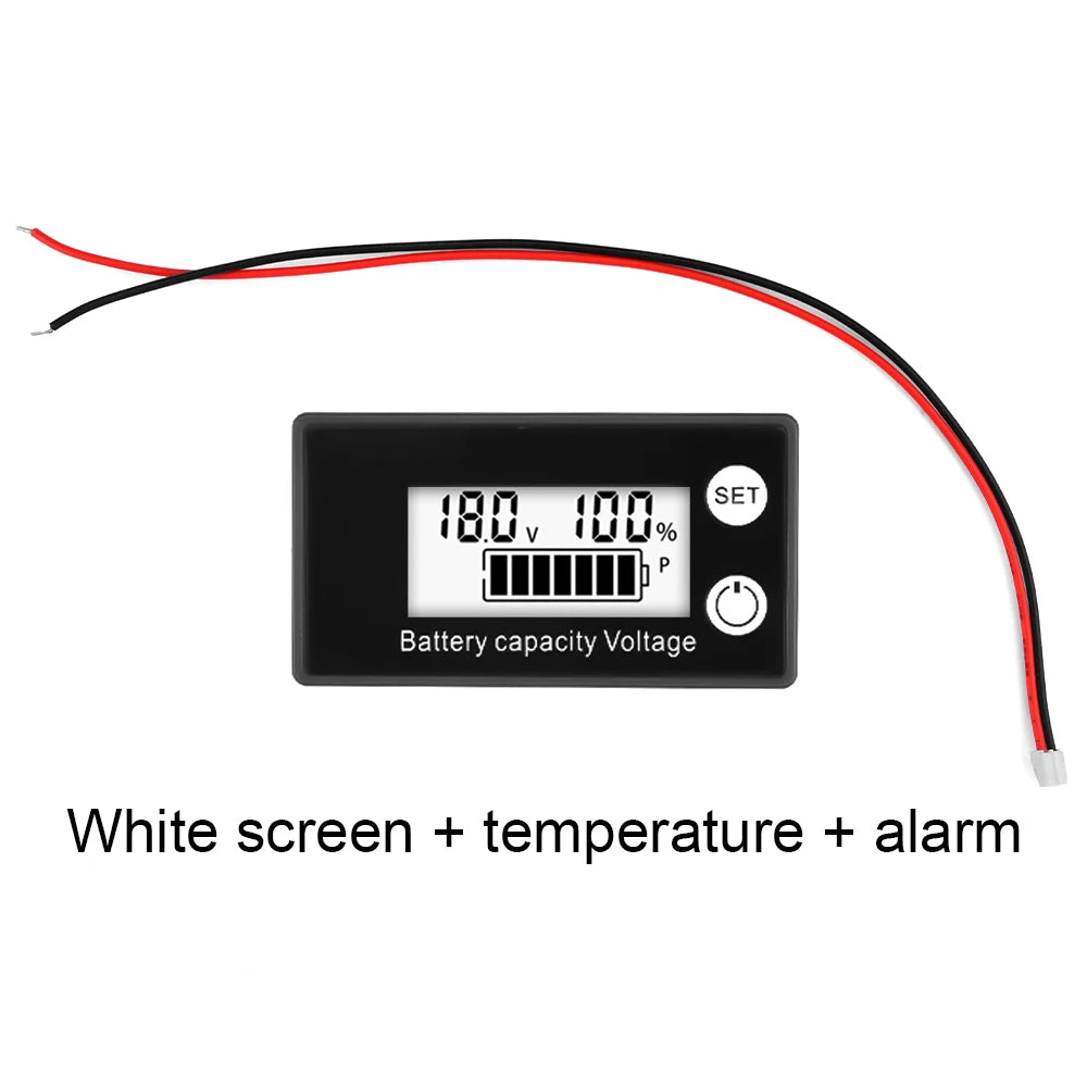 DC8-100V Battery Capacity Indicator LCD Digital Electricity Meter Lead-acid Lithium LiFe PO4 Voltage Tester for Car Motorcycle