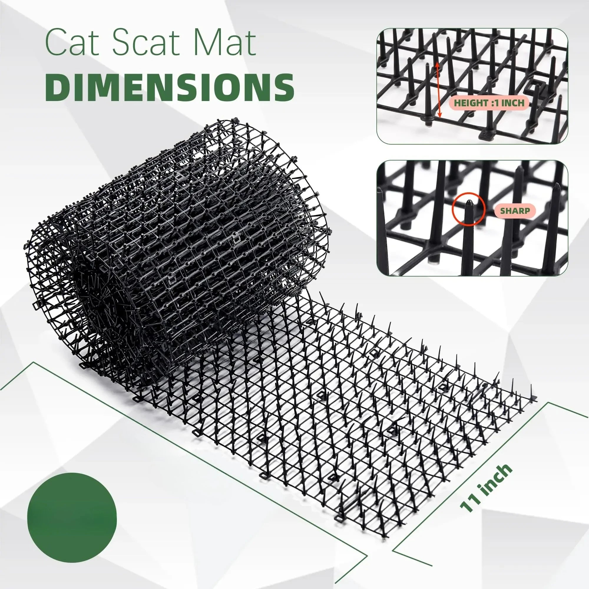 Polypropylene Cat Dog Spike Mat Animal Repellent Deterrent Anti Scat Tool Household Garden Protection