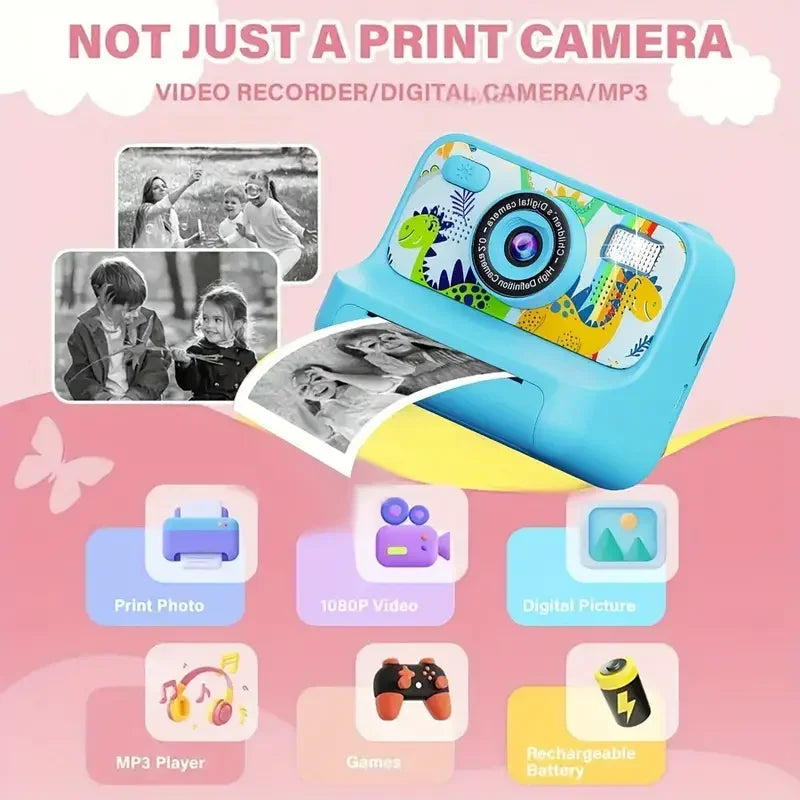 Kids Thermal Instant-Print Camera - Colour Options