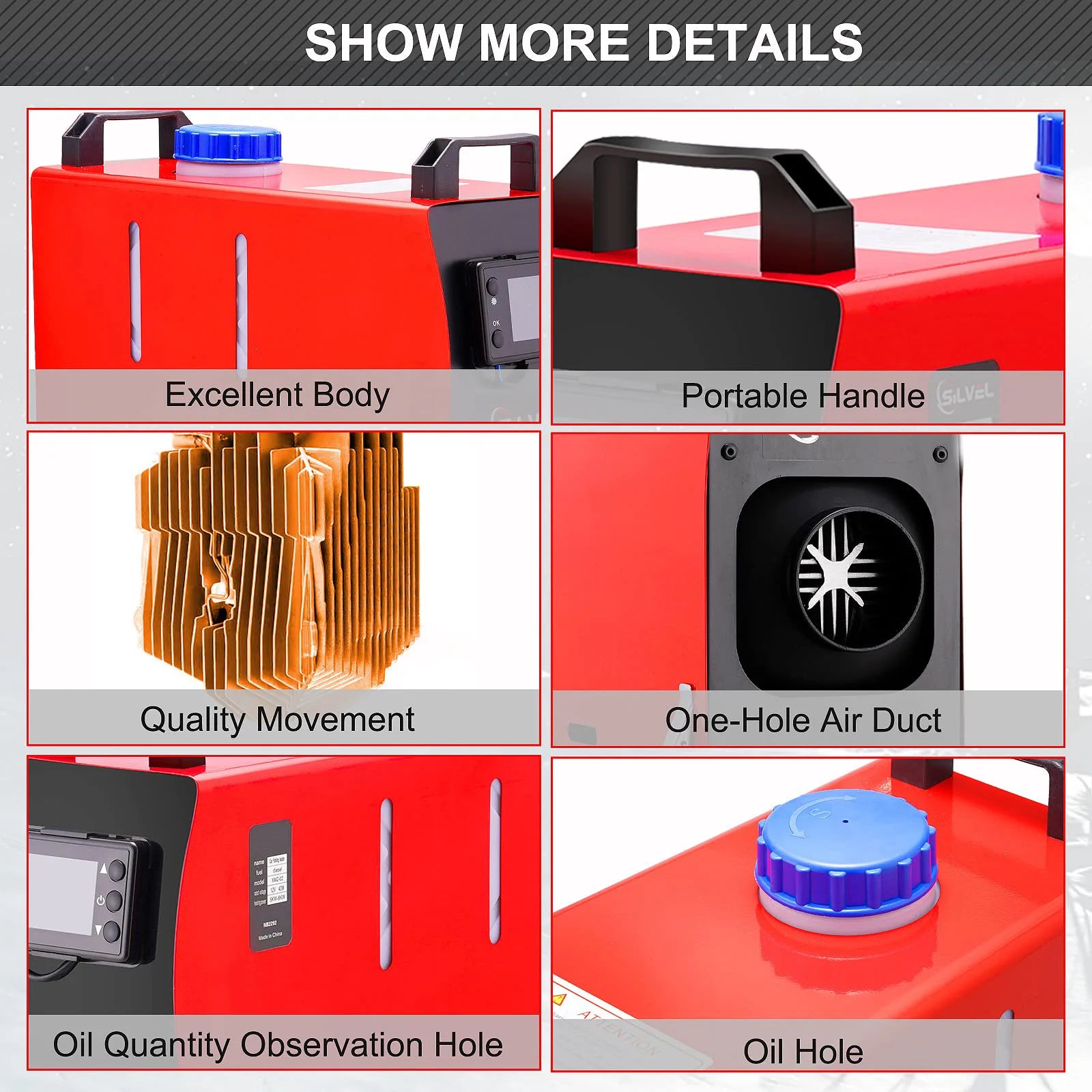 Дизельний парковий обігрівач 12В 8000Вт з глушником для транспортних засобів