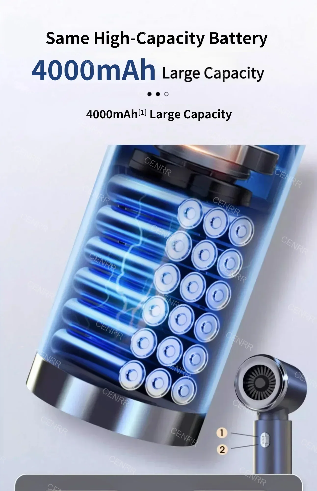 CENRR 210000PA Mini Car Vacuum Cleaner Wireless Powerful Vacuum Car Cleaner Handheld Portable Vacuum Cleaner Cleaning Machine