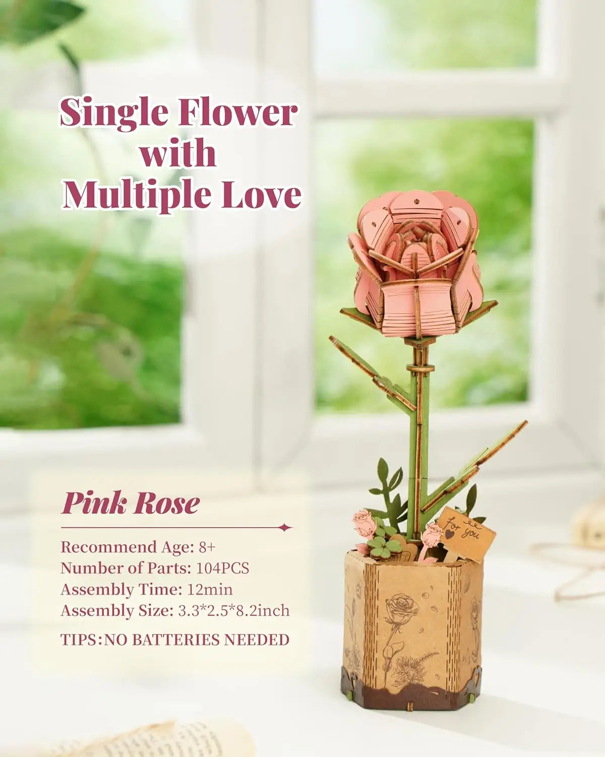 Robotime Kit di Artigianato Bouquet di Fiori Puzzle 3D in Legno