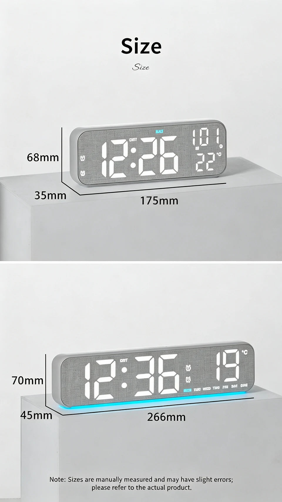 Wood-Style Digital Dual Alarm Clock