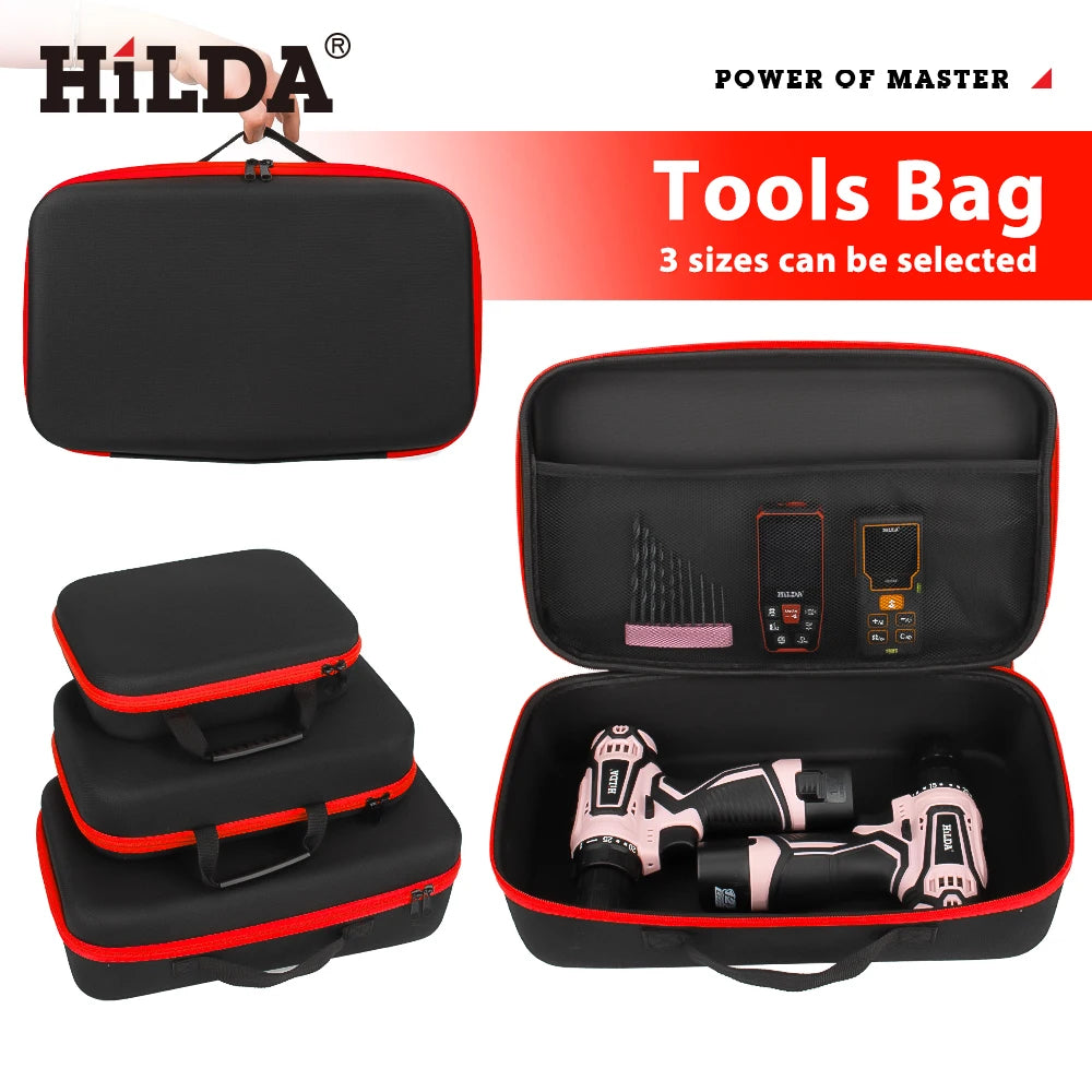 HILDA Large Capacity Tools Bag 3-size Available With Red Edges Tools Waterproof Tool Bags Electrician Hardware Tools Bag