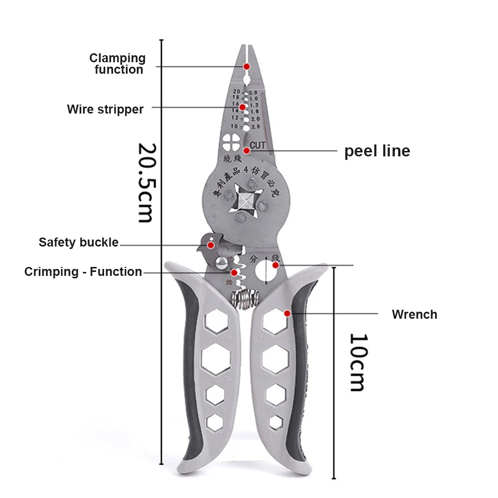 Multi Functional Electrician Tools Pliers Crimping Tool set For Wire Splitting And Stripping Specialized For Electricians