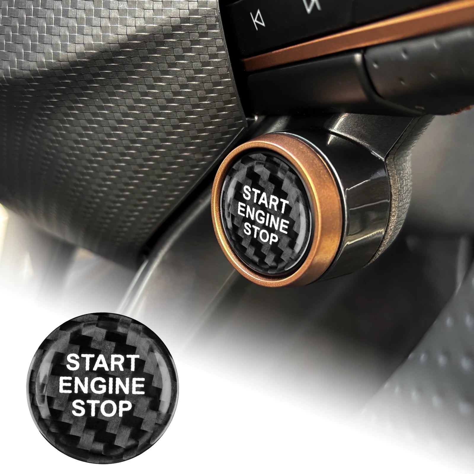 Real Dry Carbon Fiber Start Stop Cover for Cupra and Seat
