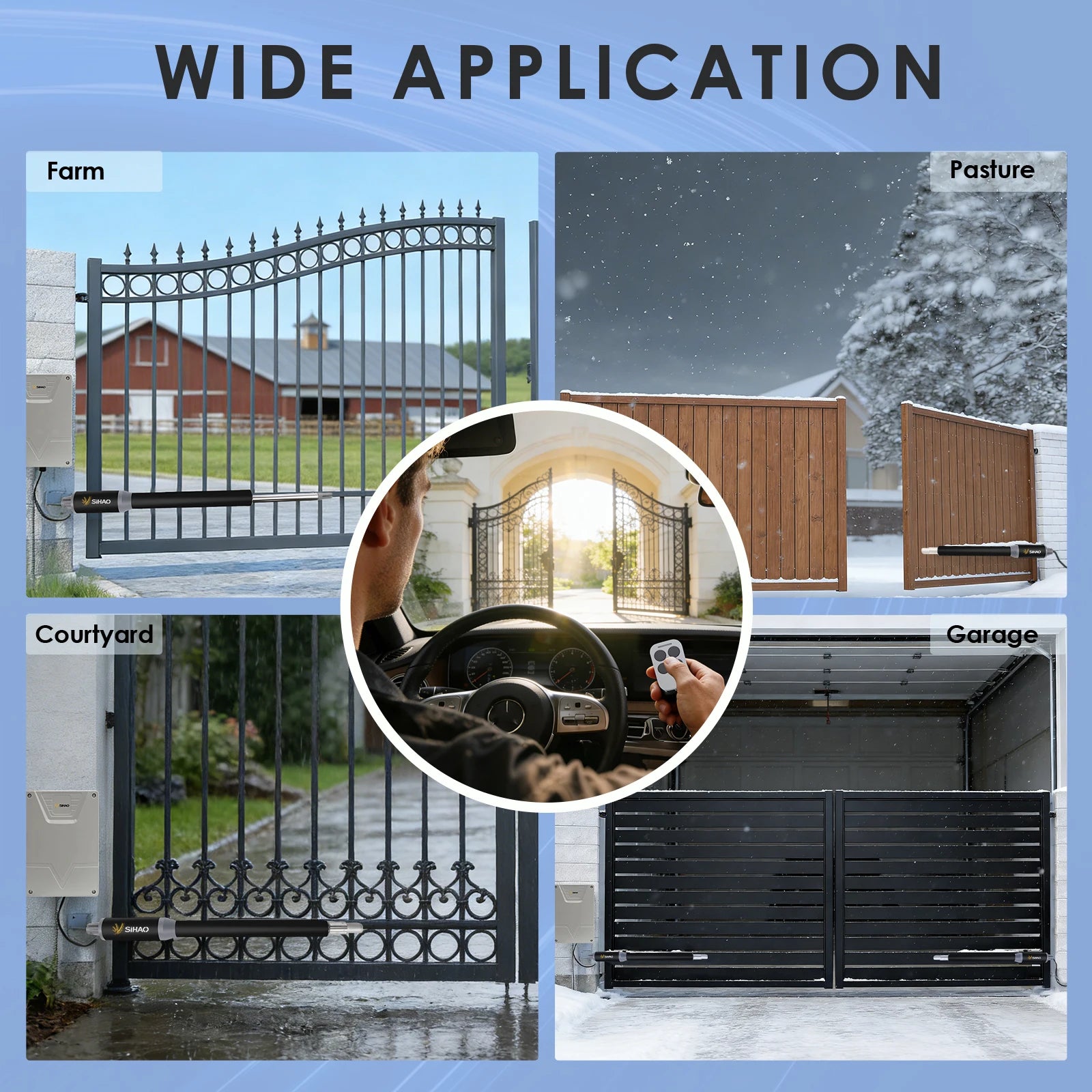 Automatic Swing Gate Opener with Remote Control 24V Motor Kit