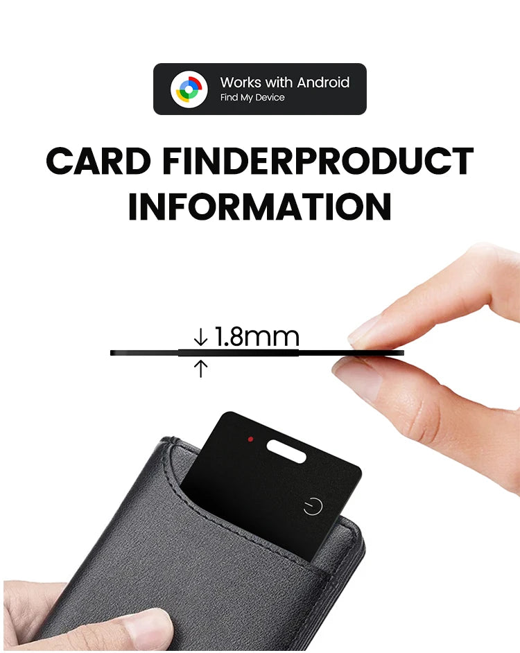 Google Nájsť moju peňaženku sledovacia karta pre Android - ultra tenká Bluetooth smart tag bezdrôtová dobíjateľná pre peňaženku a batožinu proti