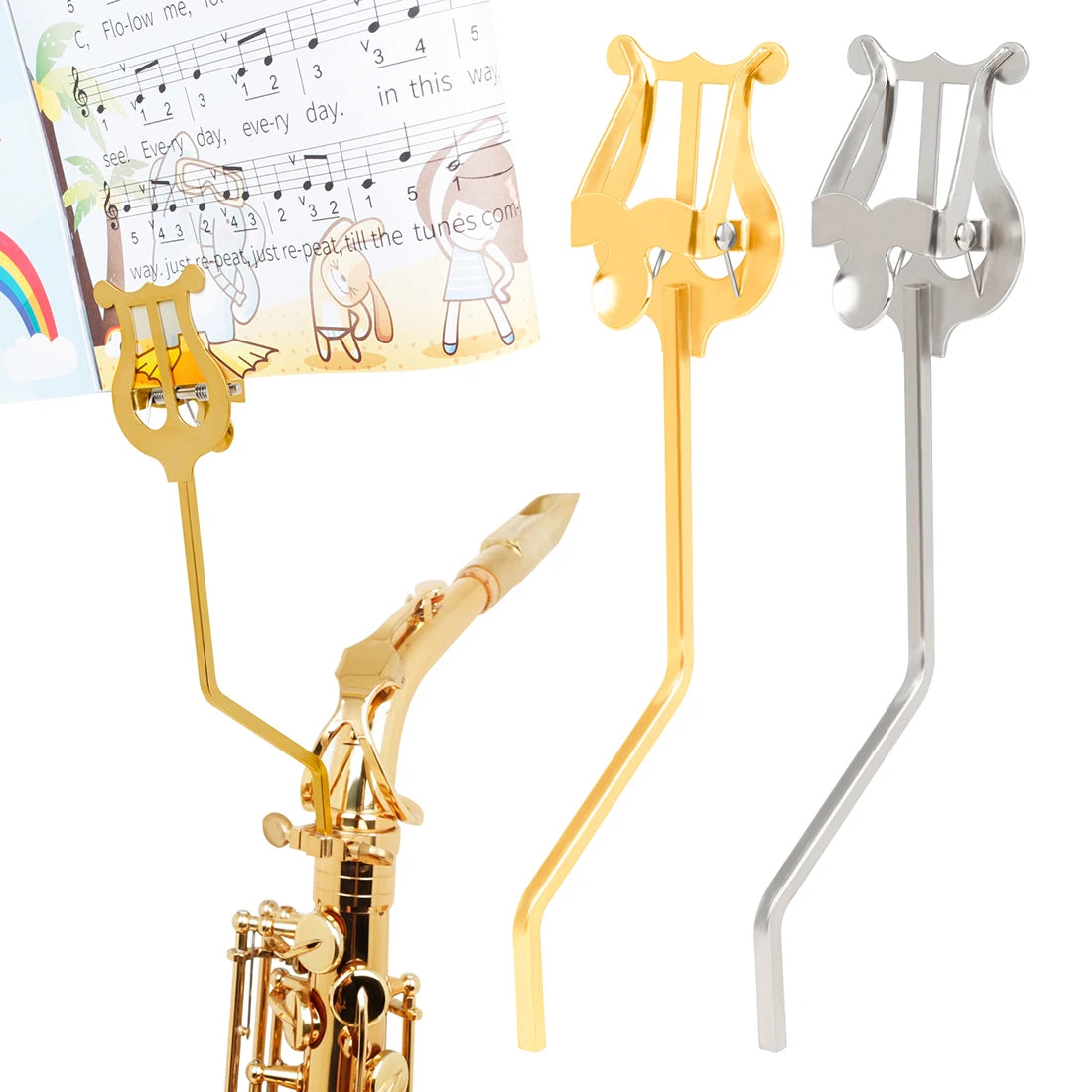 Portable Marching Music Stand for Clarinet, Trumpet, Flute and Sax