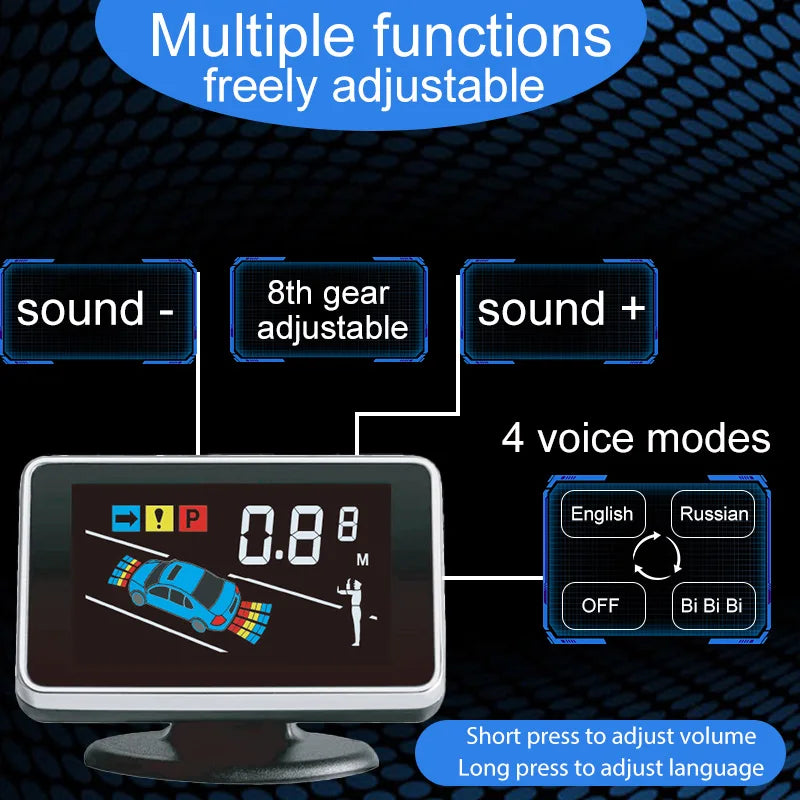 Car Parking Sensor System with LED Display & Voice Alerts Kit