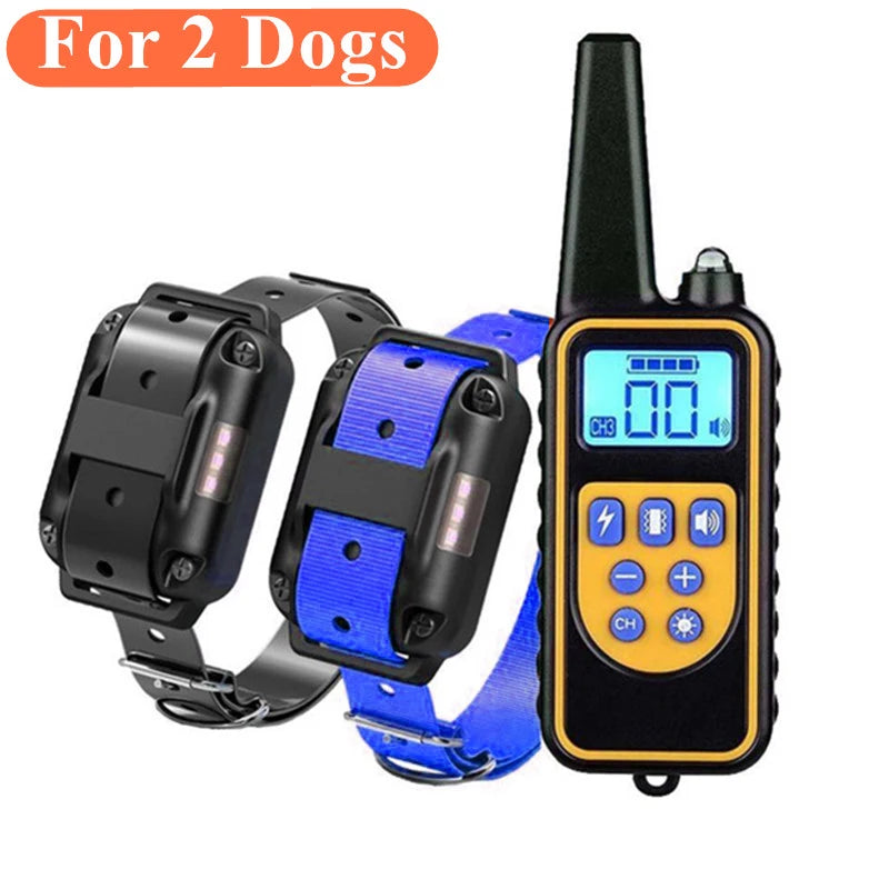 800m Digital Dog Training Collar Waterproof Rechargeable Remote Control Pet with LCD Display for All Size Shock Vibration Sound