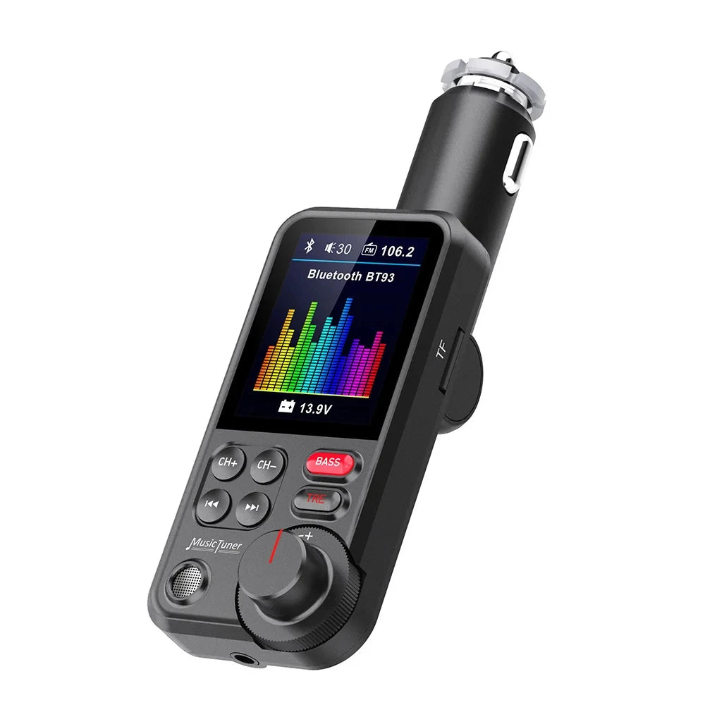Bluetooth-yhteensopiva Auto langaton FM-lähetin radio-sovitin Nopea lataus Oikosekkaus Äänenlaatu Musiikki Auto MP3-soitin Aux QC3.0