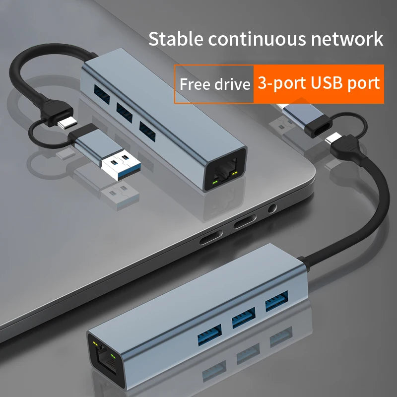 USB-Ethernetadapter en hub, verbindingsopties