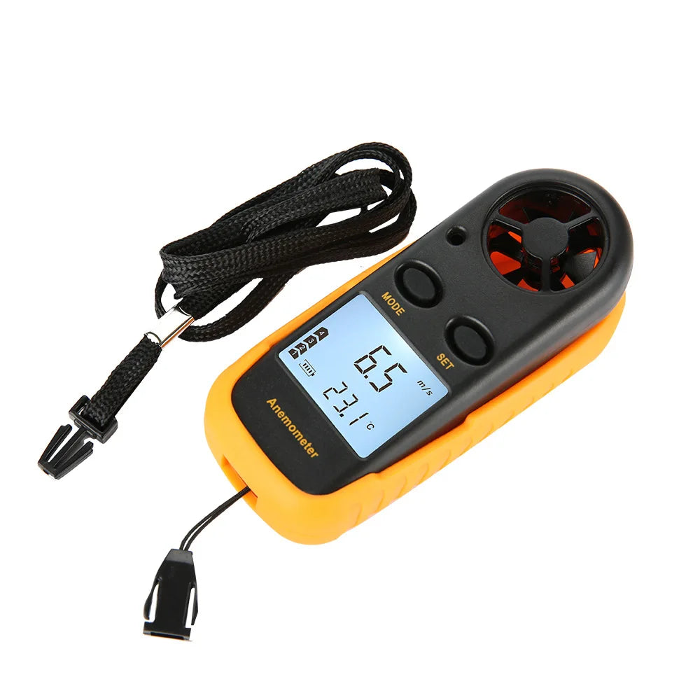 Pocket Digital Anemometer Mini Wind Speed Meter 0-30m/s Air Velocity Airflow with LCD Backlight
