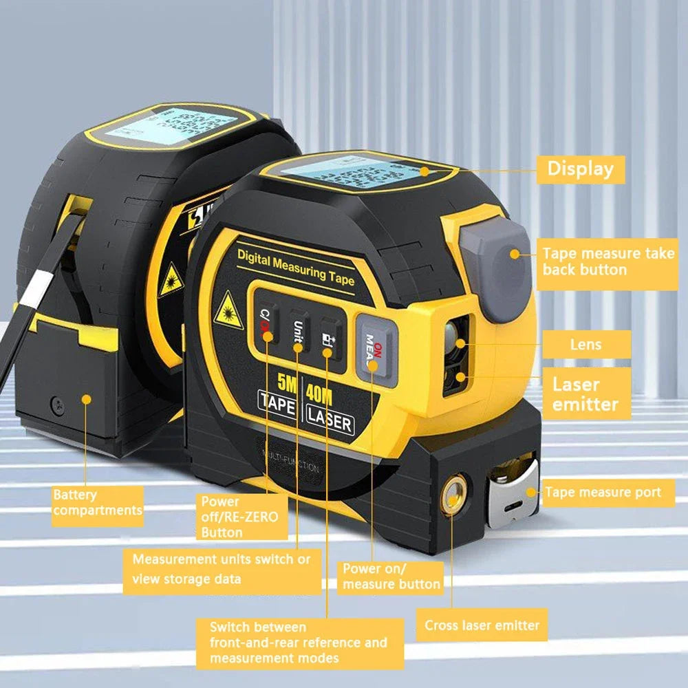 Laser Distance Meter with 5 m Tape Measure