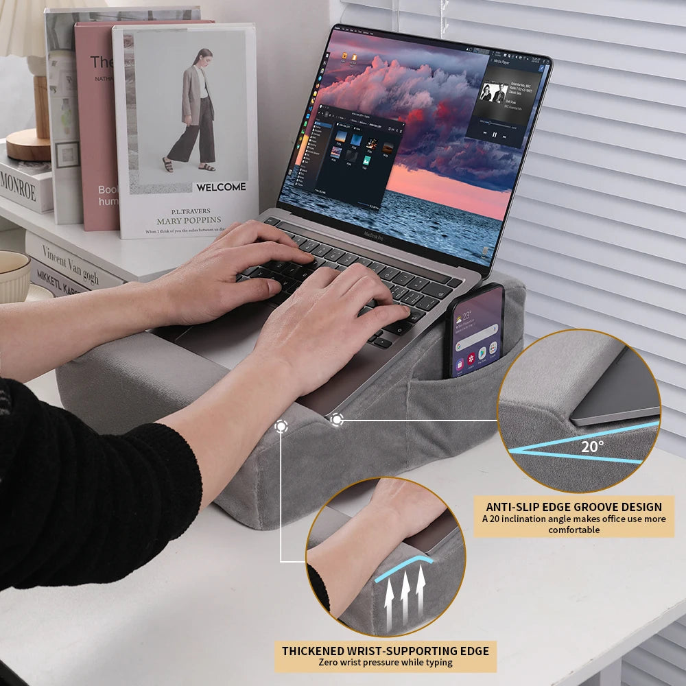 Tablet/Laptop/Phone/Pad Stand,Tablet SupportPillowStandforOfficeDesk Work/Reading Books/WatchingVideos,ComputerStandforBed