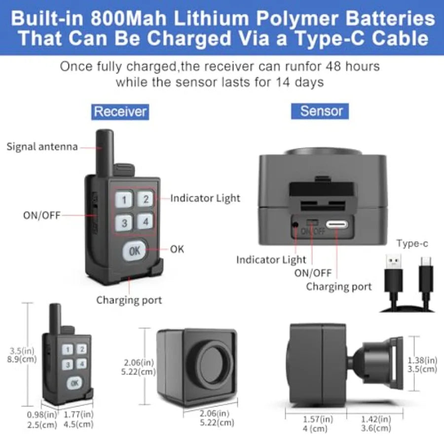 Waterproof Wireless Perimeter Alarm for Camping and Outdoor Use