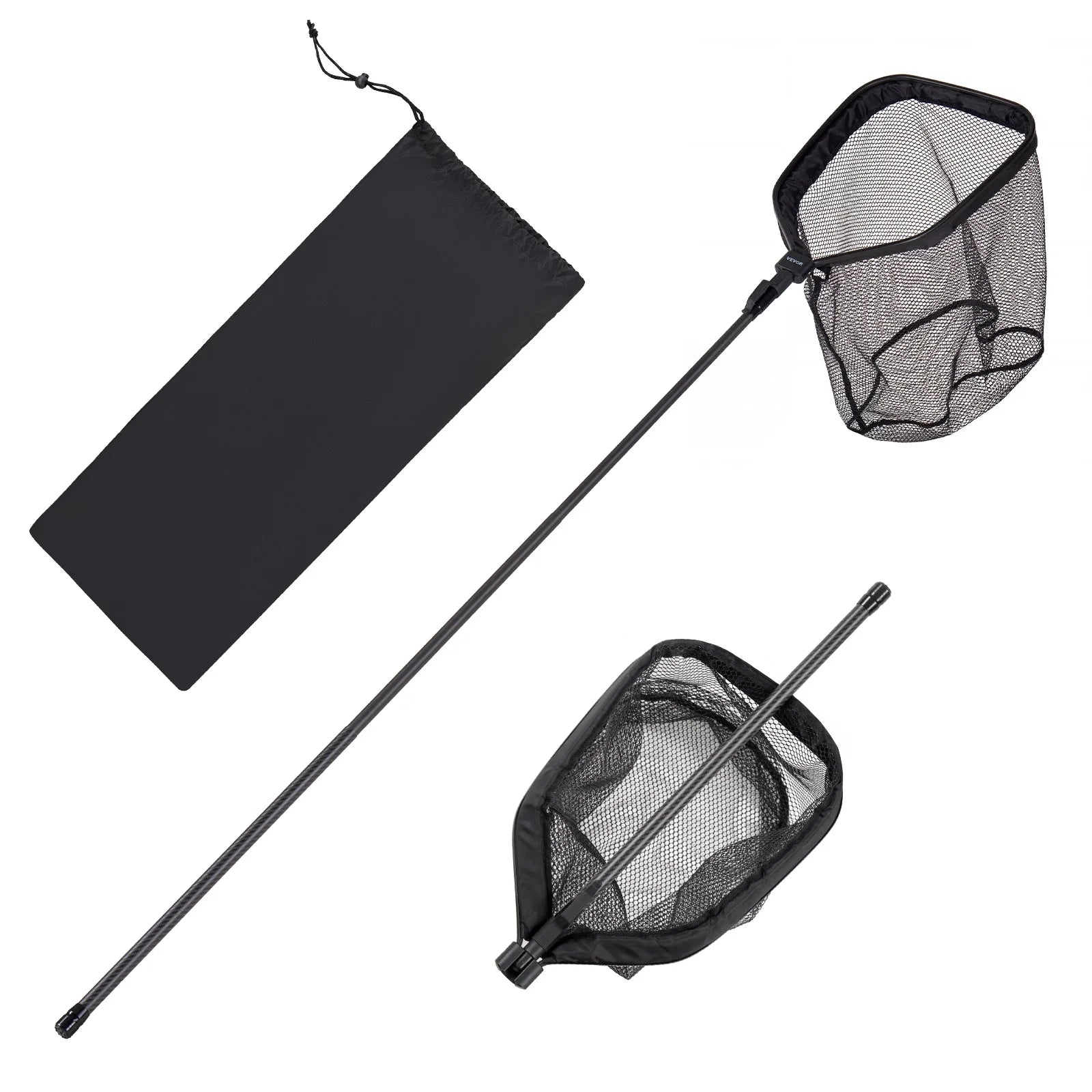 SucceBuy Fishing Net Foldable Landing Nets with Telescopic Handle Durable and Fish-friendly for Kayak Bank Pond Gifts for Men