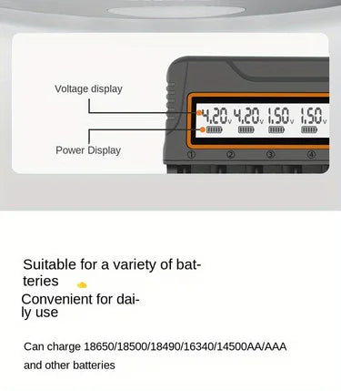 Universele batterijoplader met LCD voor 18650 AA AAA 12 sleuven