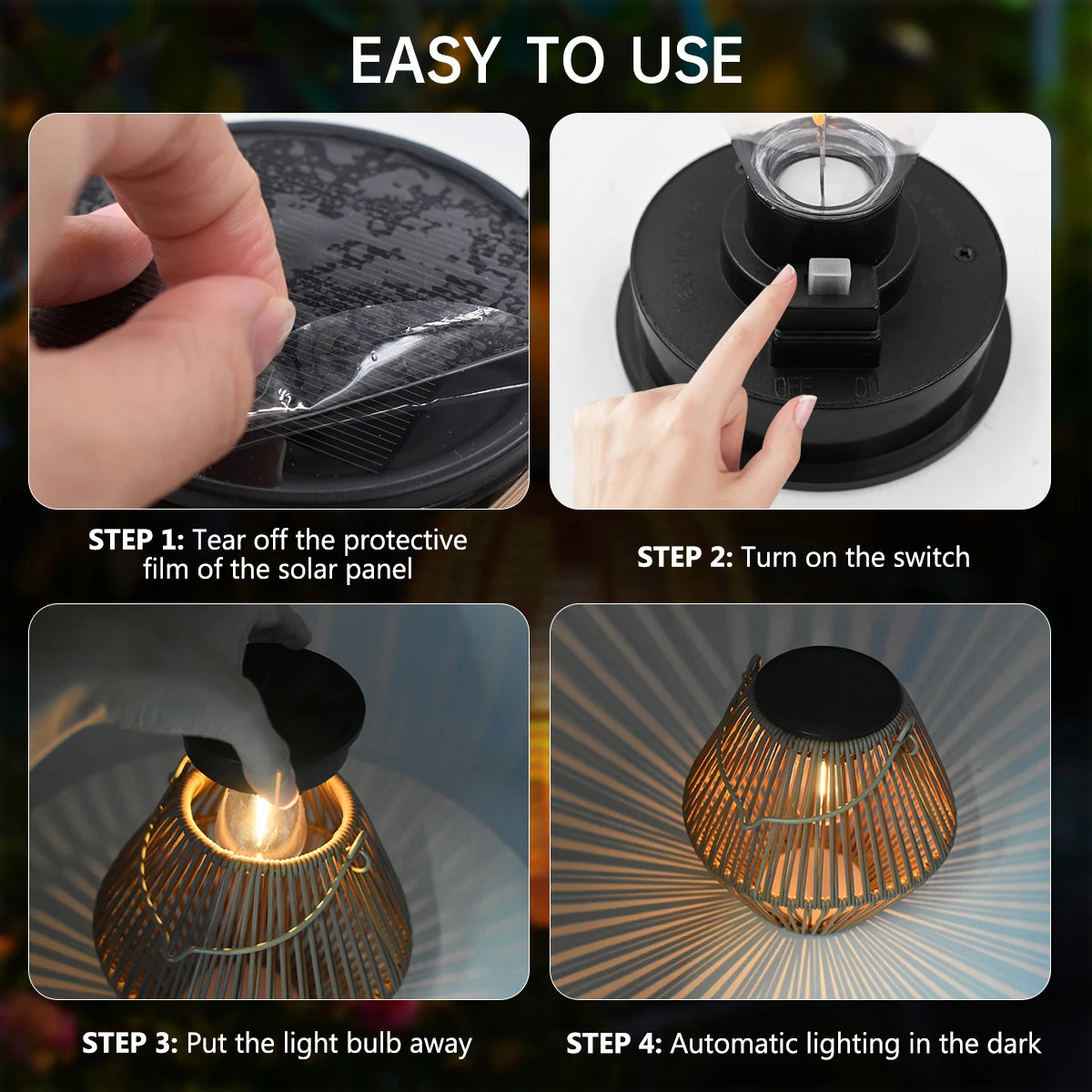 Solar Woven-Style Lantern for Garden Decoration