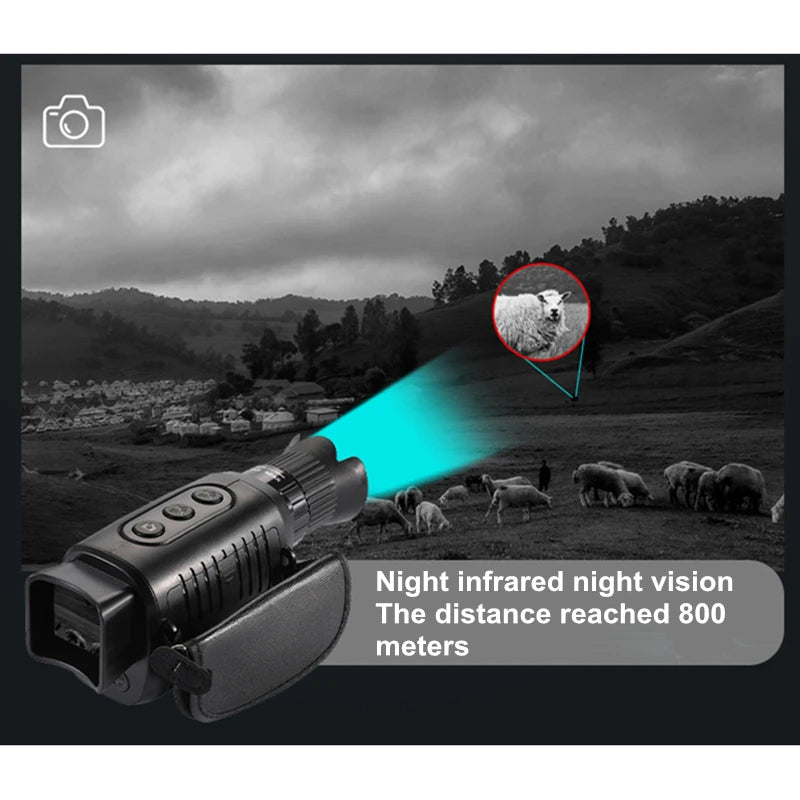 5X Digital Light Zoom Monocular Night Vision Device 1080P HD Infrared Camera Hunting Telescope Outdoor Search Full Darkness 300m