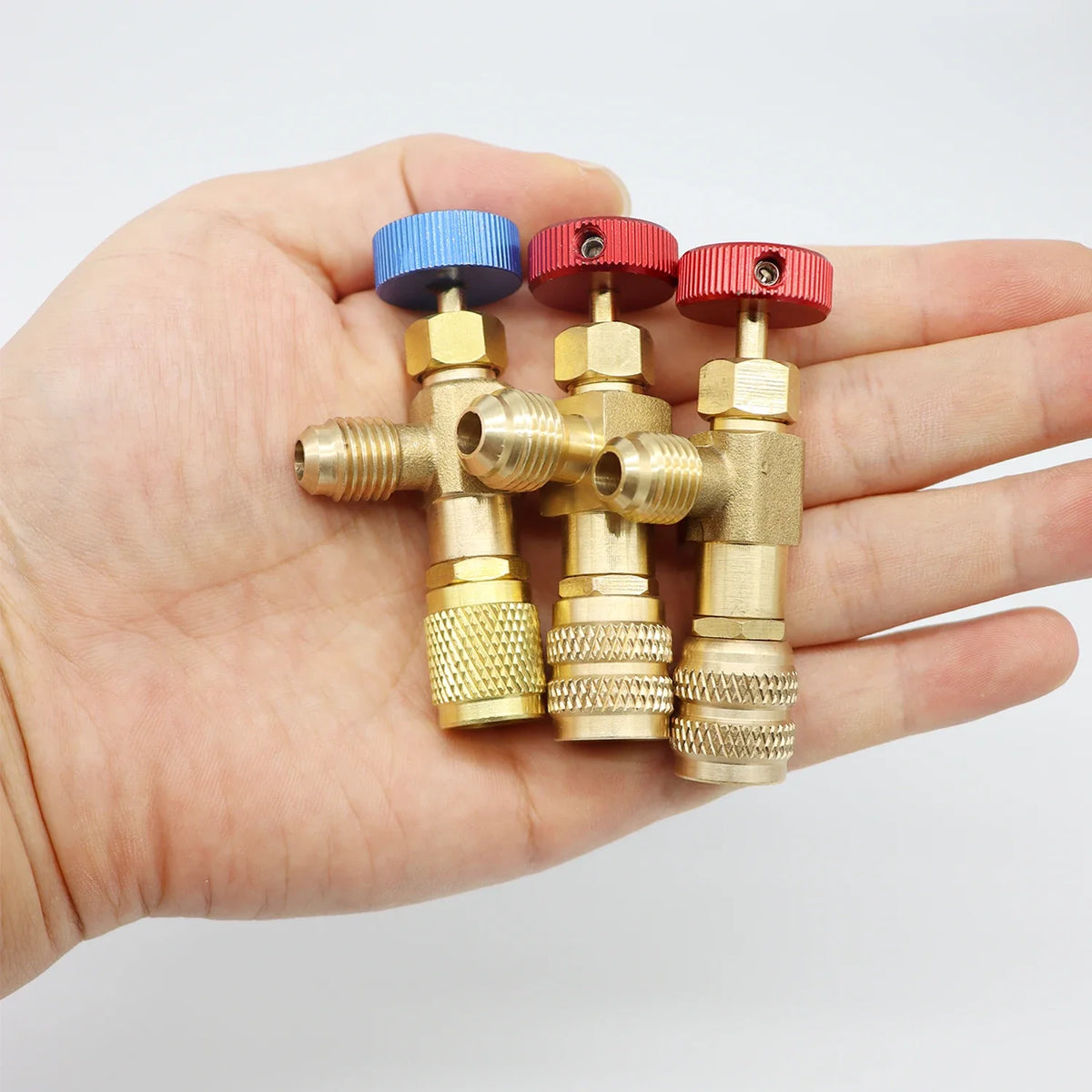 Valve de sécurité liquide R410A R22 Frigorifique Connecteur de sécurité 1/4 "Adaptateur de sécurité Réparation de climatisation et fluide liquide