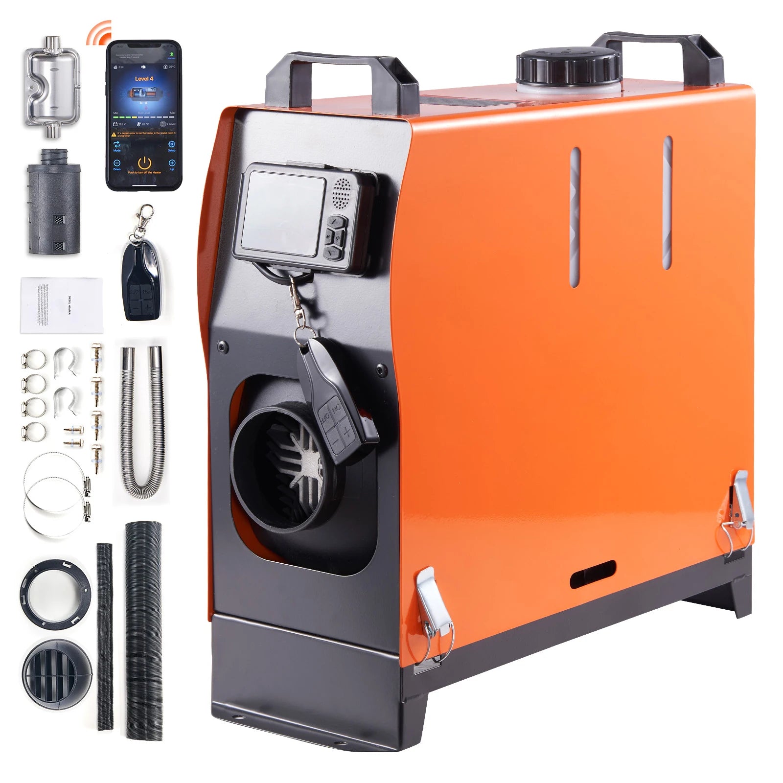8KW diesel luftvarmer med Bluetooth-styring til campingvogn, varevogn og trailer