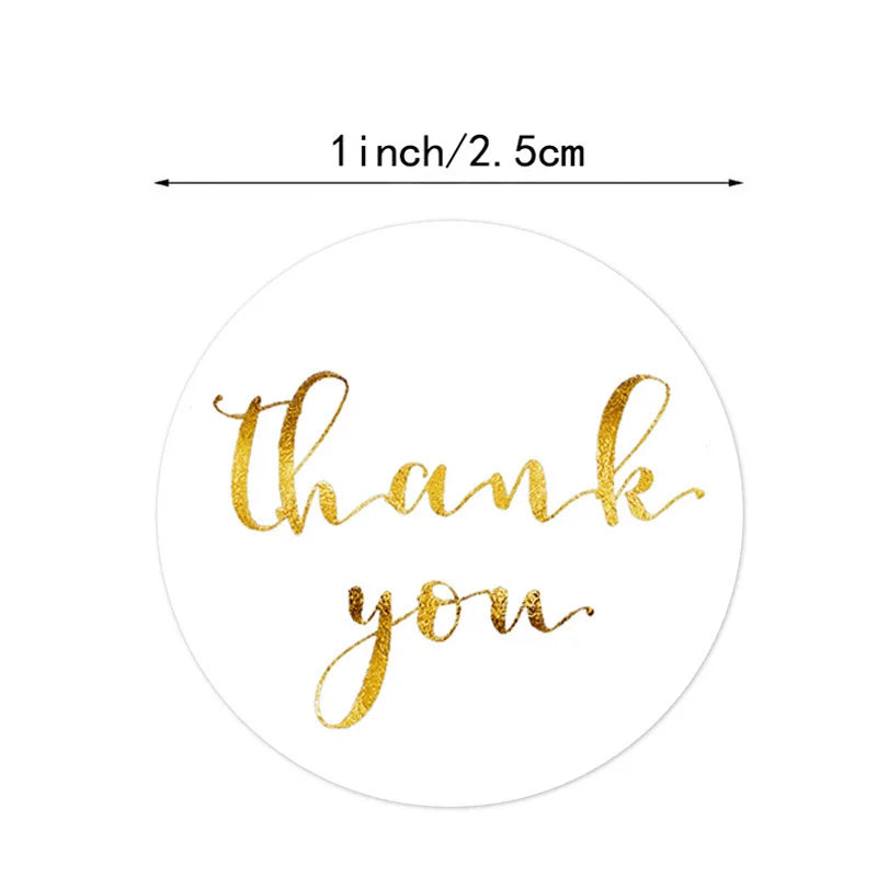 500pcs Round Kraft Thank You Stickers for Gifts and Packaging