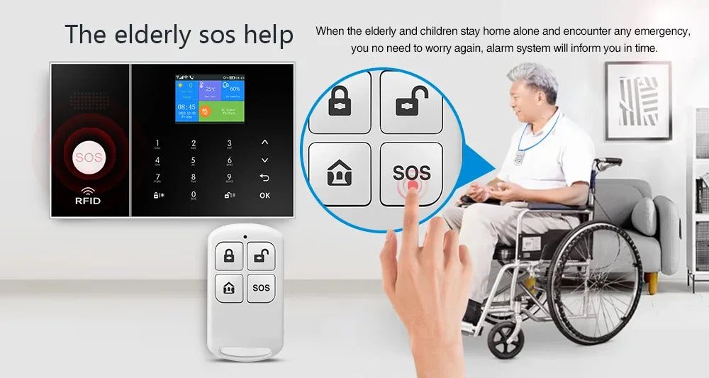 HIVA 4G Security Alarm System For Home WiFi Tuya Smart Life App Control Burglar Alarm Kit Work With Alexa With Pir Door Sensor