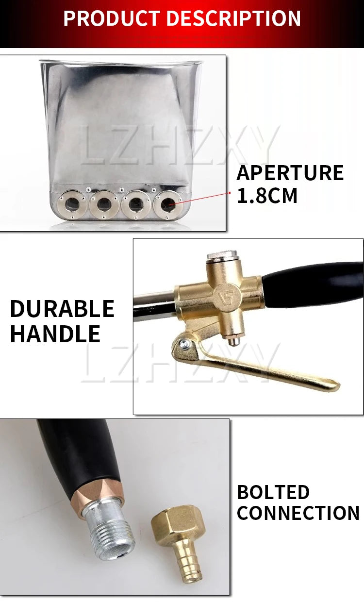 4‑Jet Cement Mortar Sprayer Gun with 4L Hopper for Walls & Ceilings