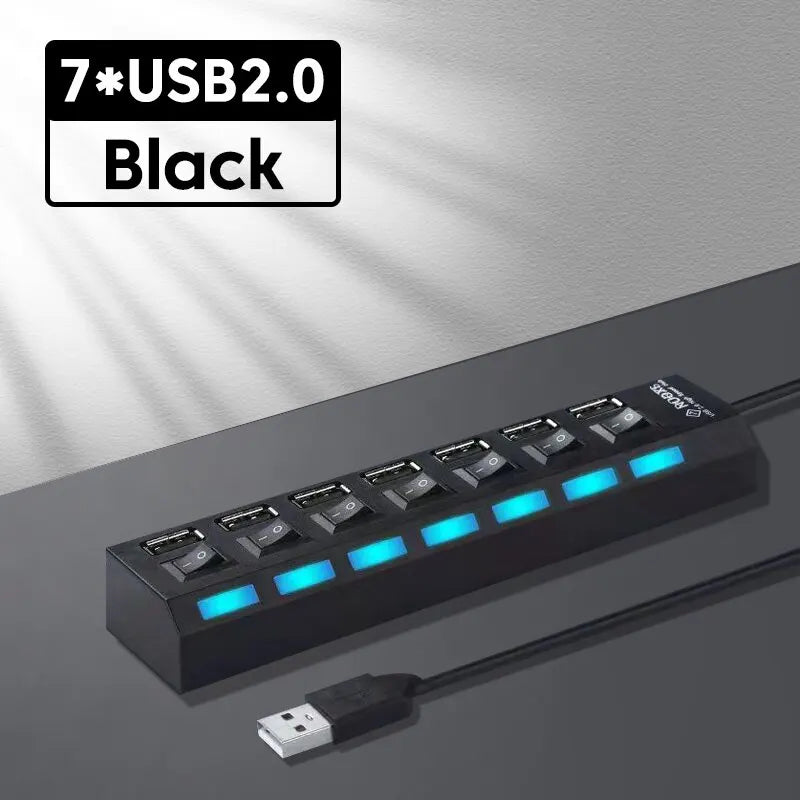 Razdelilnik USB 2.0 z ločenimi stikali za vrata