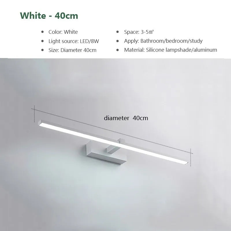 LED Mirror Wall Light in Black or White