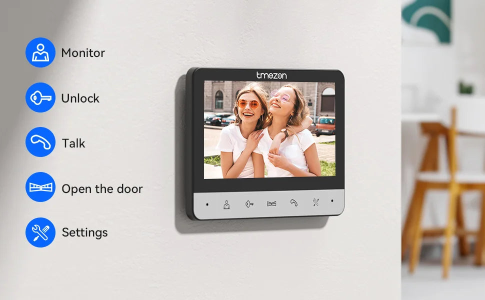 TMEZON Wired Video Doorphone with 7‑Inch LCD and Wide‑Angle Camera
