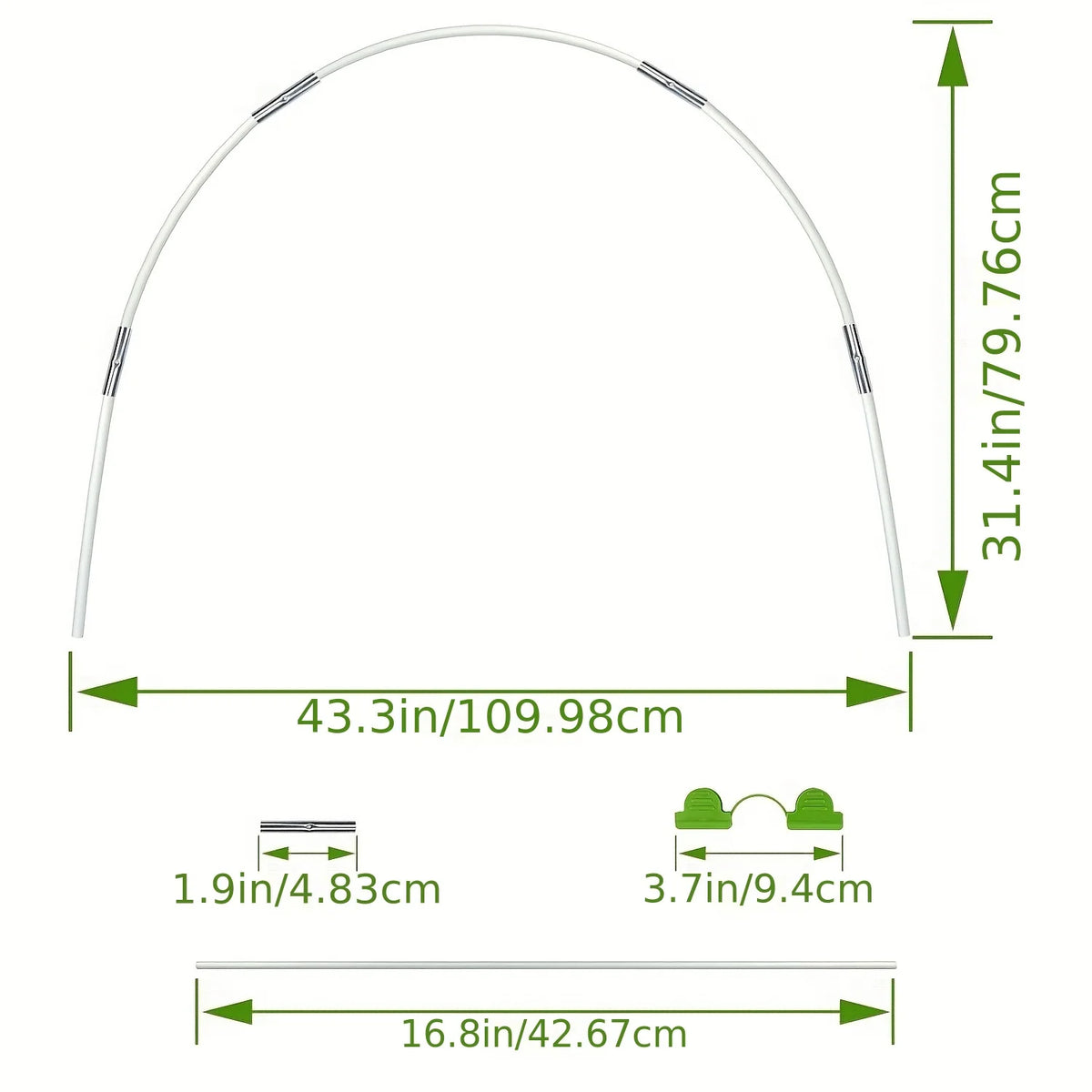 DIY Garden Tunnel Hoop Kit, 122 Pieces