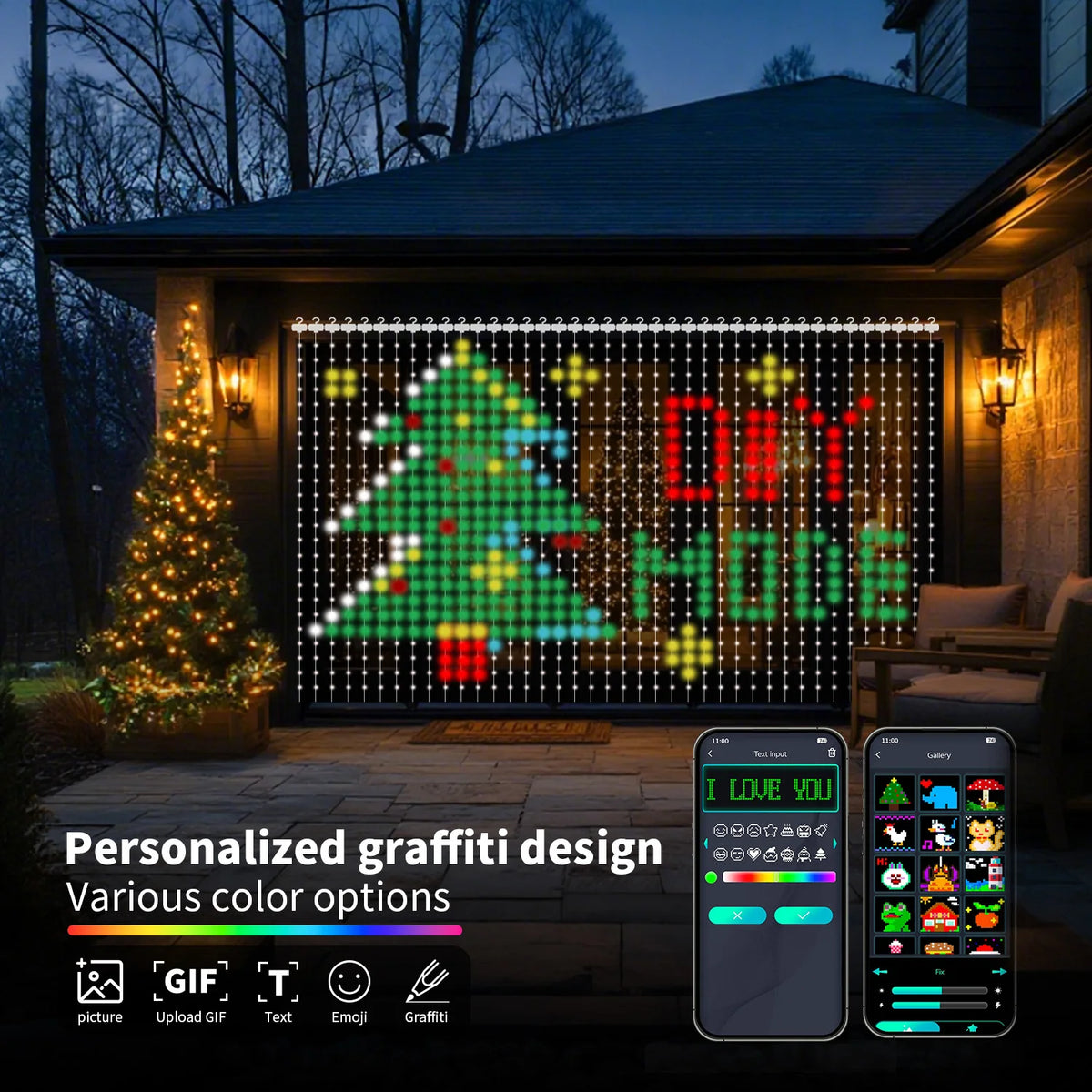 RGB závěsové osvětlení ovládané aplikací - velikostní varianty