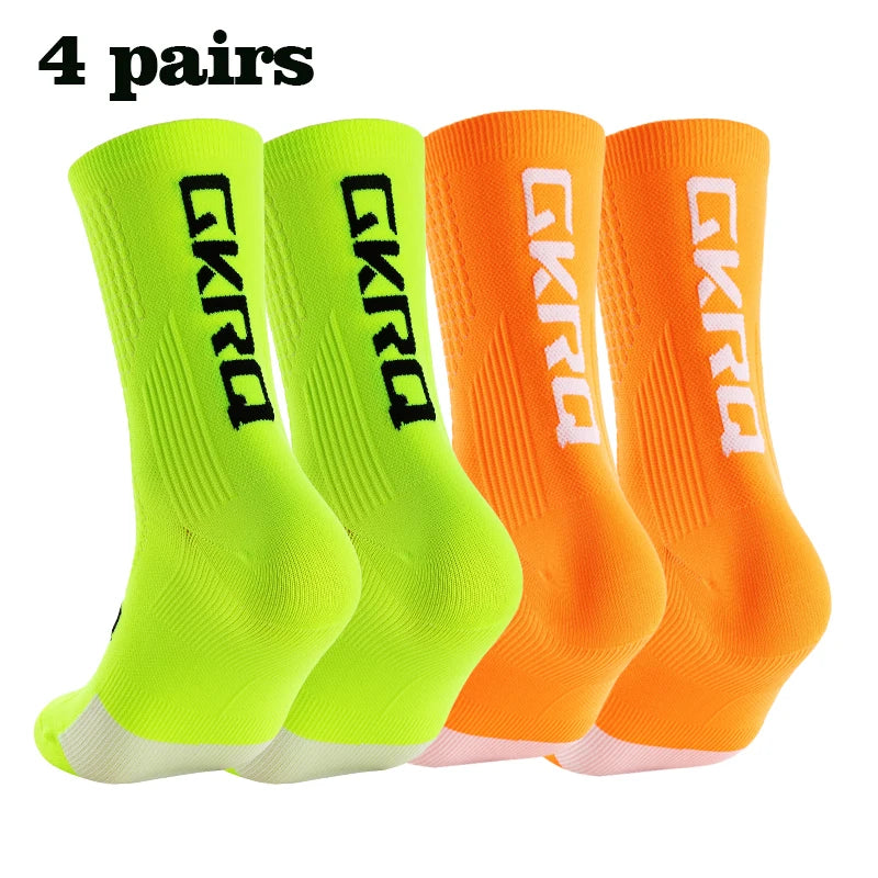 Meias de ciclismo GKRQ, conjunto de 4 pares, tamanhos M ou L