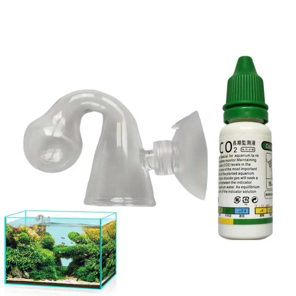 Aquarium CO2 Indicator Solution 15ml Fish Tank Long-Term Monitor CO2 Test PH Liquid ForAquatic Plants (Used with Drop Checker)